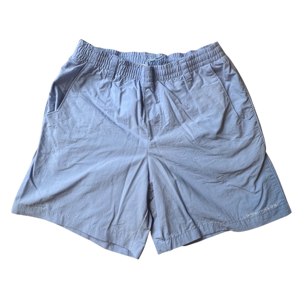 Columbia Shorts Kids L 14/16 Blue PFG Omni-Shade Nylon Mesh Lined Outdoor AB4668